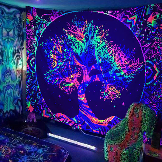 Skull Print Fluorescent Home Decor Tapestry
